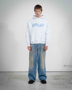 COZY WHITE BLUE HOODIE