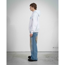 COZY WHITE BLUE HOODIE 