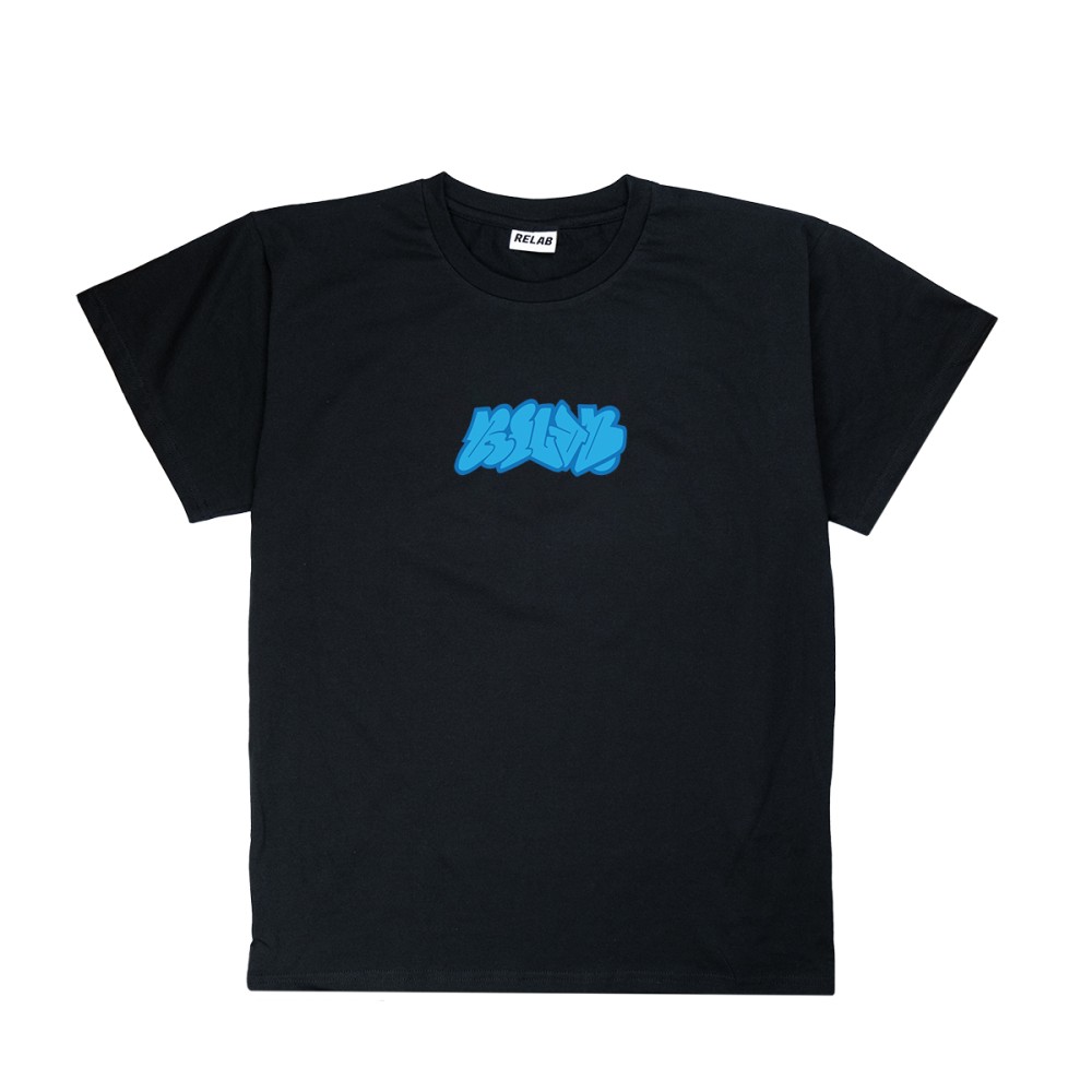 LETTER BLUE T-SHIRT BLACK