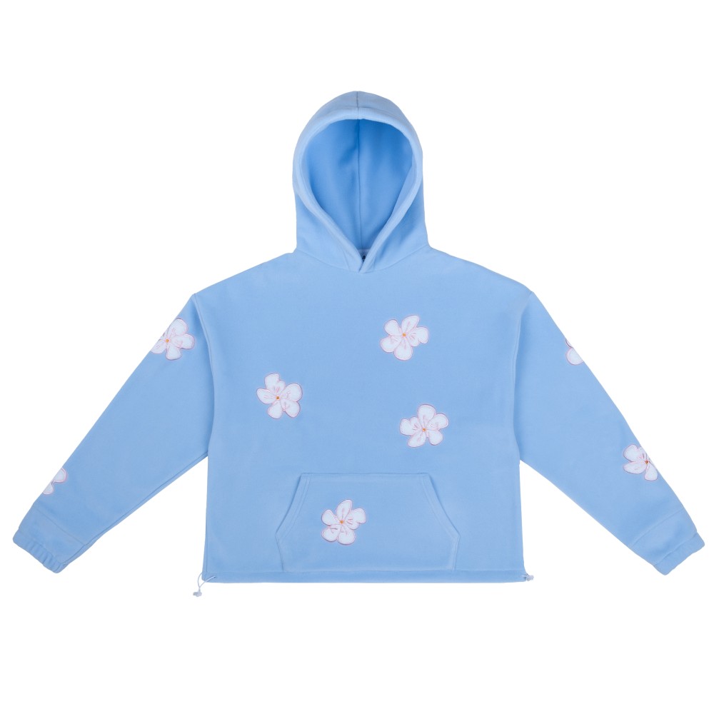 BLOOM FLEECE BLUE HOODIE